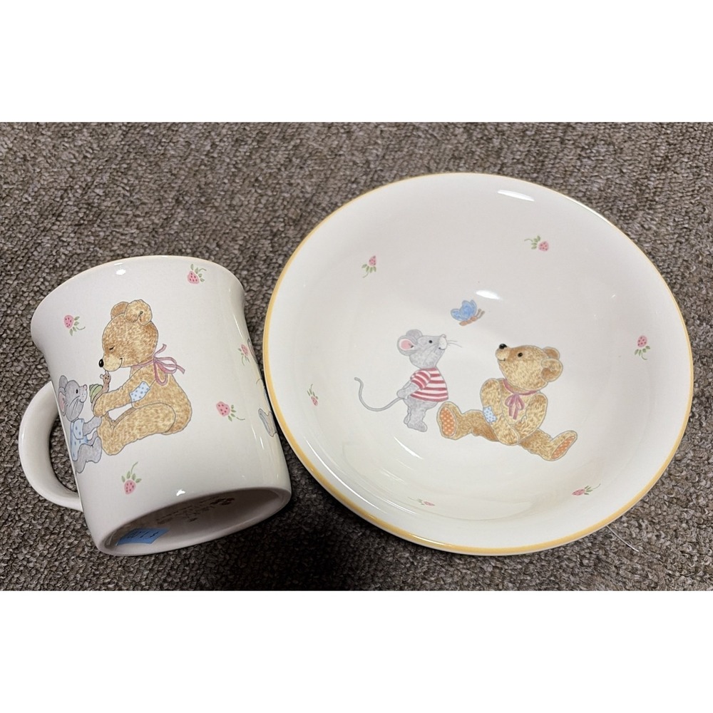 Mikasa "Teddy" CC018 Cereal Bowl  Mug  Bear And Mouse Butterfly Snail Gift